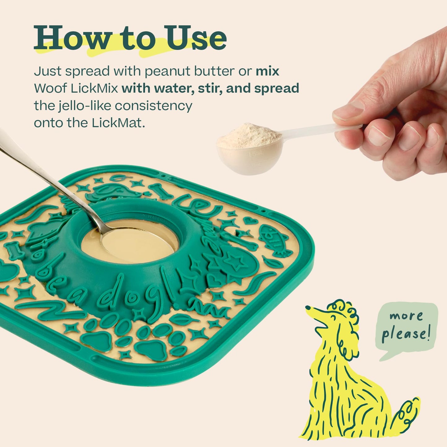 Woof LickMat, Slow Feeder Mat for Dogs, Lavender