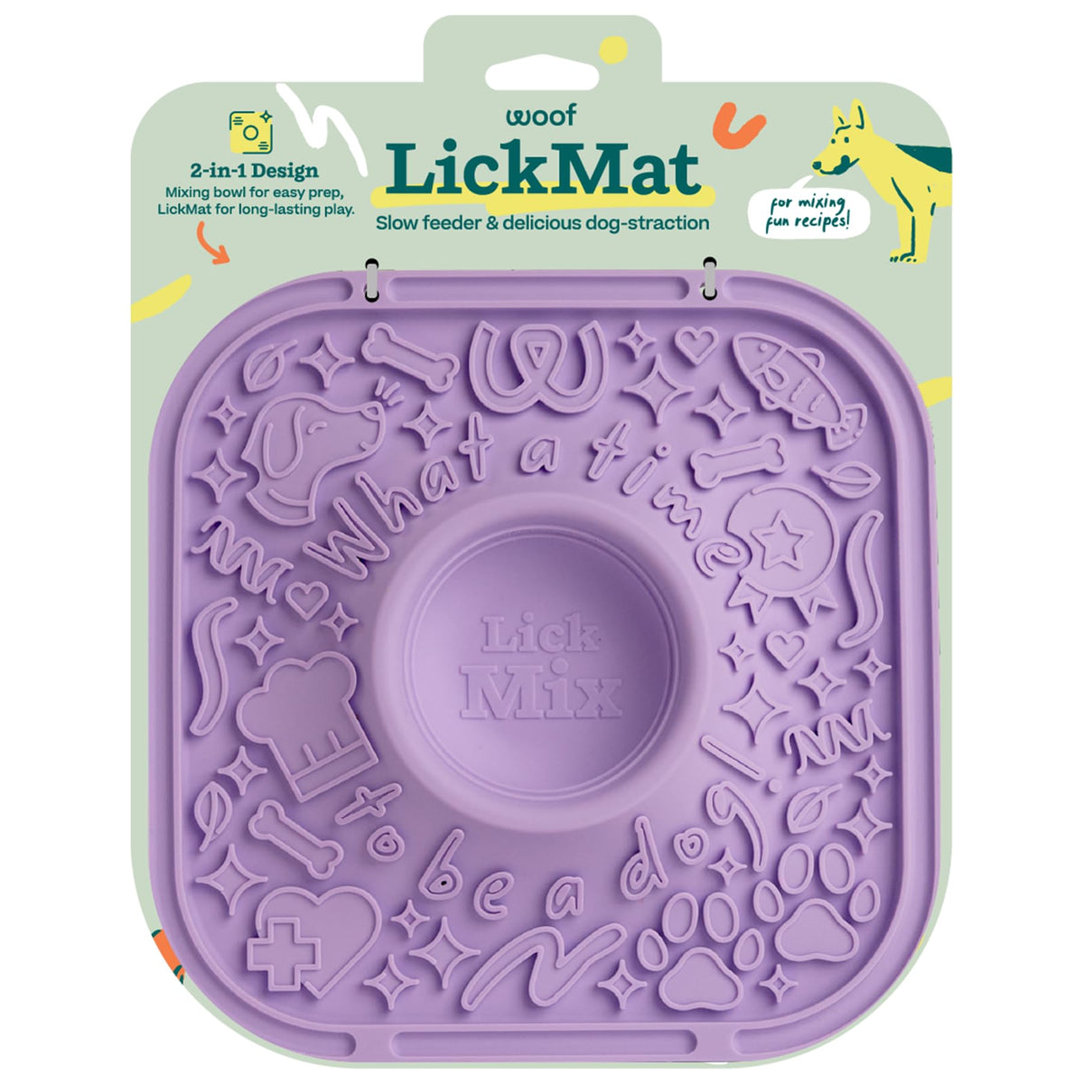 Woof LickMat, Slow Feeder Mat for Dogs, Lavender