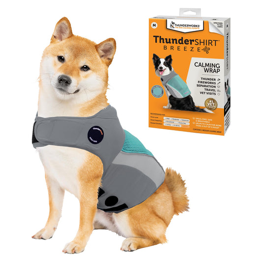 ThunderShirt Breeze for Dogs Calming Anxiety Vest, Medium, Aqua
