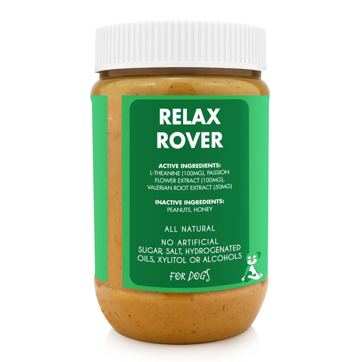 Relax Rover Buddy Budder (Stress + Anxiety), 100% Natural Dog Peanut Butter, Dog Supplment, Made in USA 17oz