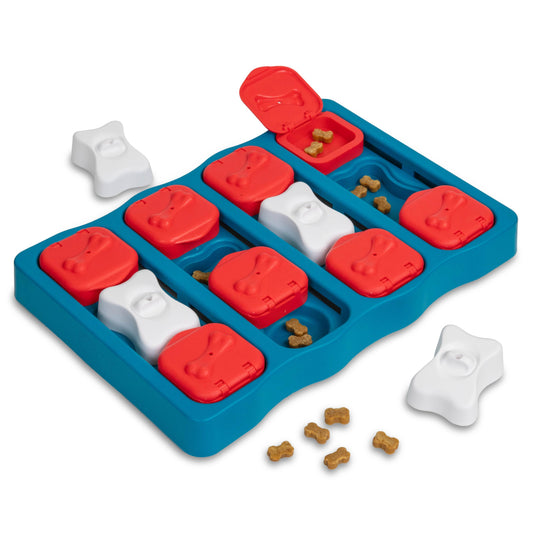 Outward Hound by Nina Ottosson Dog Brick – Interactive Treat Puzzle Enrichment Toy, Level 2 Intermediate
