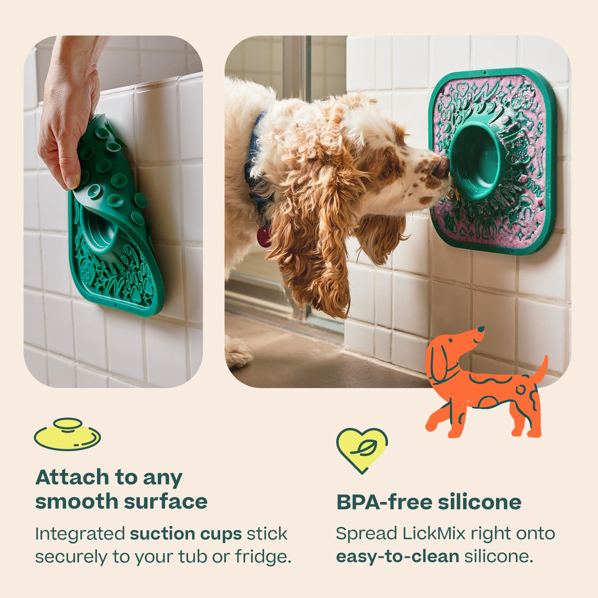 Woof LickMat, Slow Feeder Mat for Dogs, Lavender