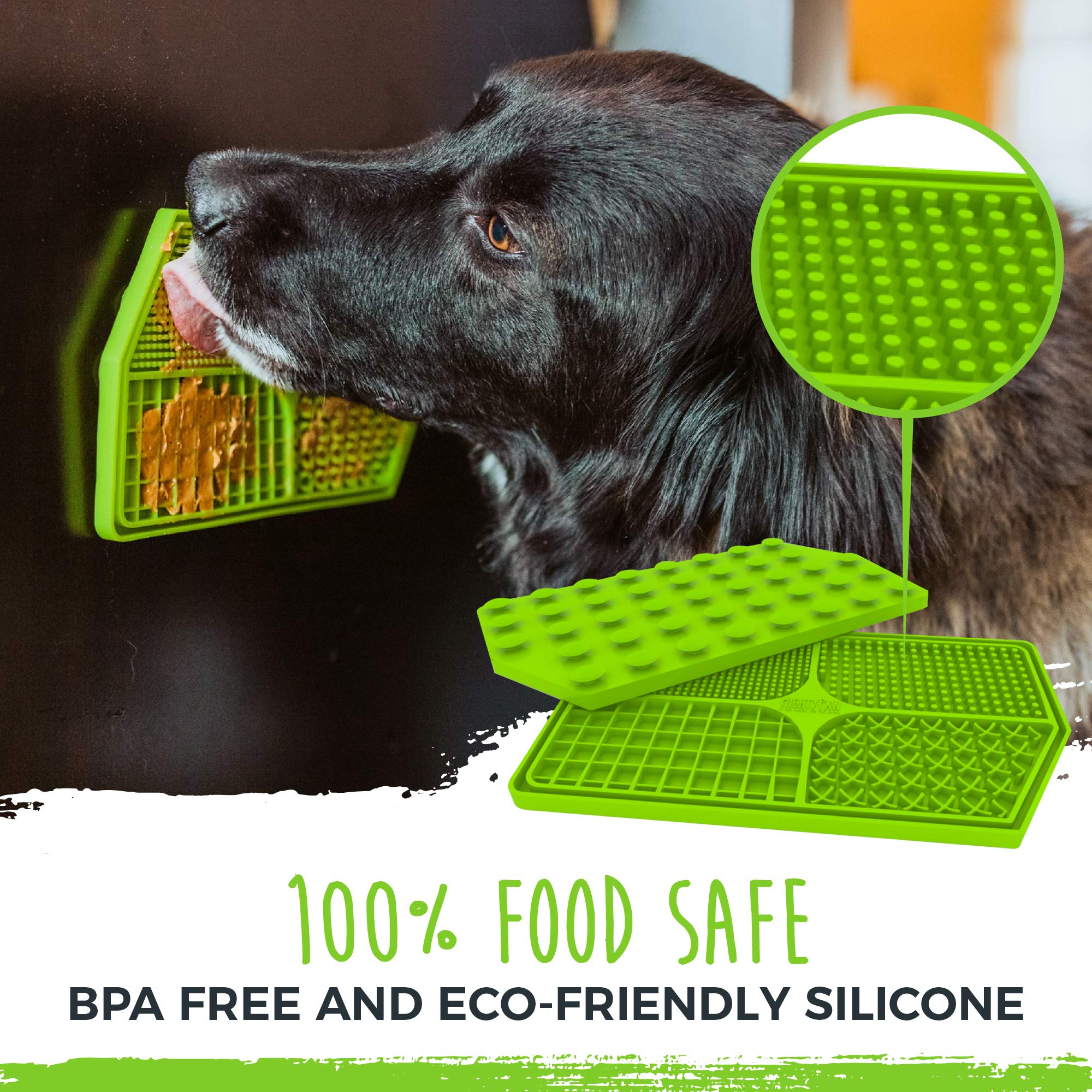 Mighty Paw Dog Lick Pad - BPA-Free Silicone Mat - Anxiety Relief, Dental Health Support, Easy Grooming, Slow Feeding, Dishwasher Safe