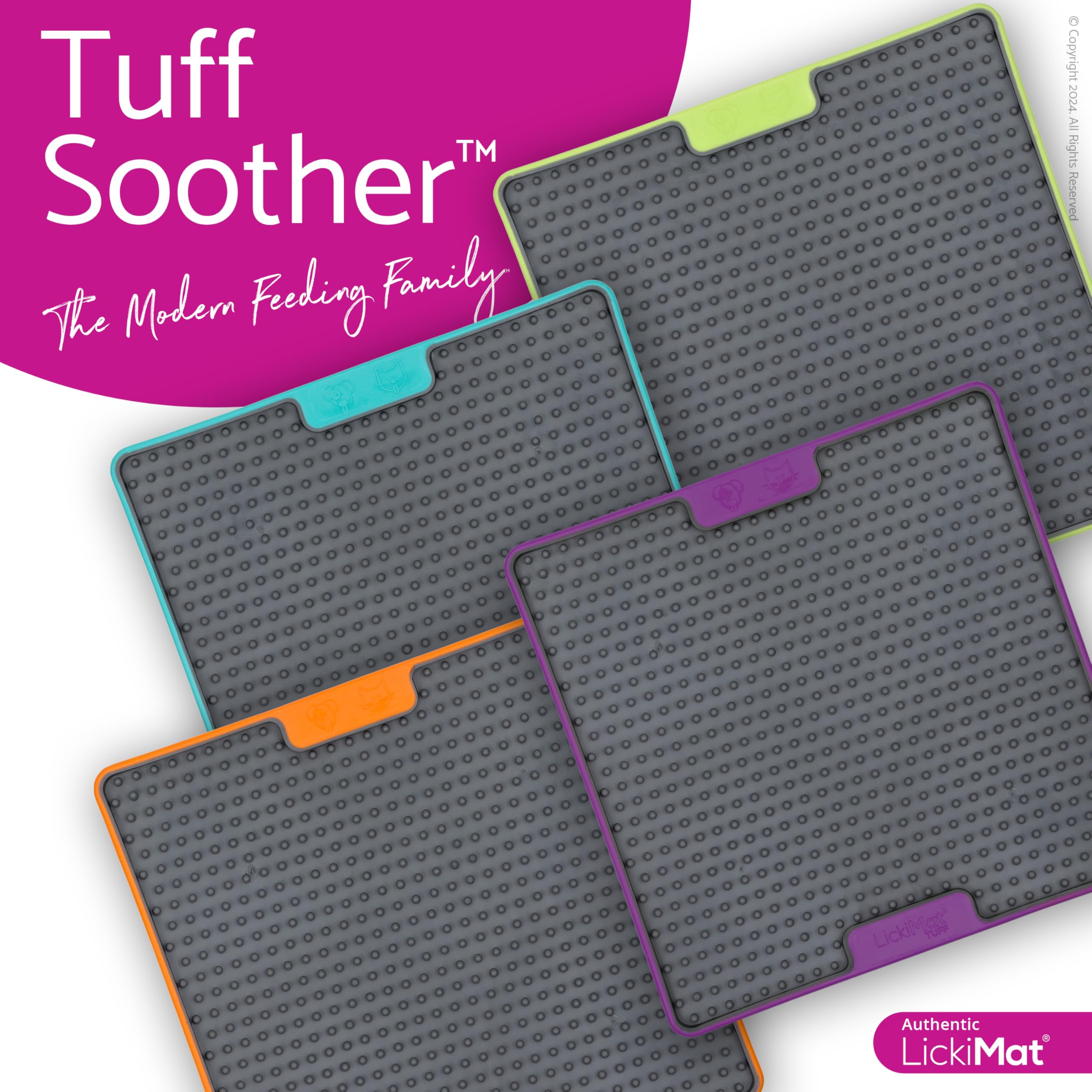 LickiMat Tuff, Heavy-Duty Soother, Dog Slow Feeder Lick Mat, Boredom Anxiety Reducer; Perfect for Food, Treats, Yogurt, or Peanut Butter, Fun Alternative to a Slow Feed Dog Bowl, Green
