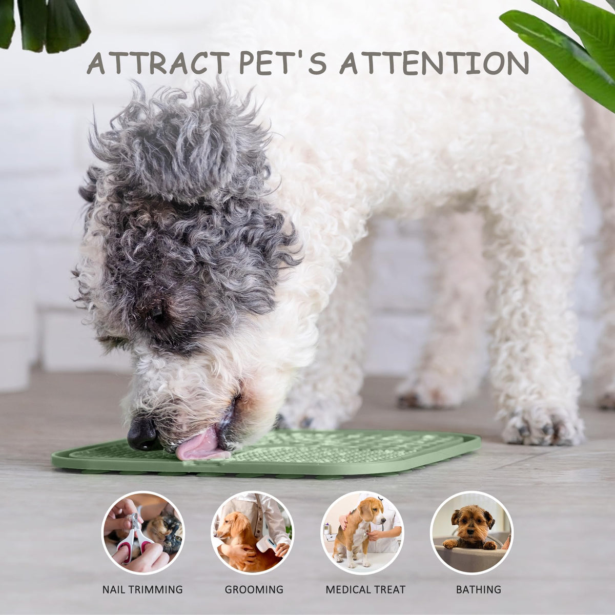 ChefAide 2 Pack Lick Mat for Dogs,Cats,Upgraded 8.5×8.5 inches Licking Mats with Suction Cups,Slow Feeder Licking Pad for Anxiety Relief and Boredom Reducer,Suitable for Dog Training Set 3